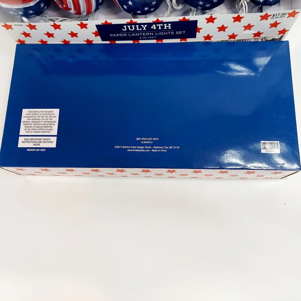 Hobby Lobby Patriotic America Flag Round Lantern Lights 2 Strings Of 6.5 Feet